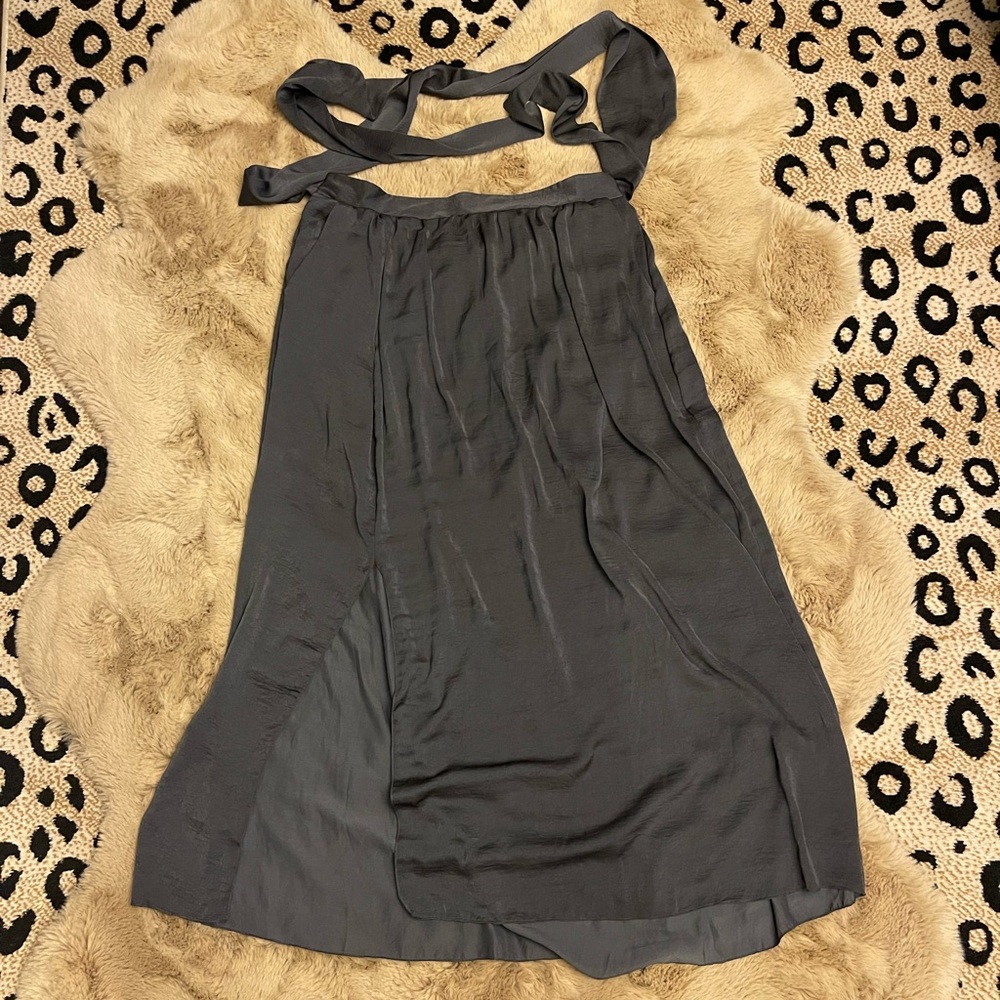Grey Shiny Maxi Skirt